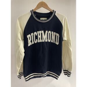NEW YORK POPULAR Vintage Crew Neck Sweater Navy White “Richmond” Size Small